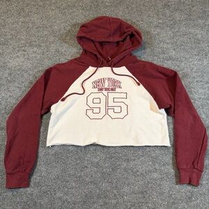 Forever 21 Women's New York City Long‎ Sleeve Cropped Hoodie Size Y2K